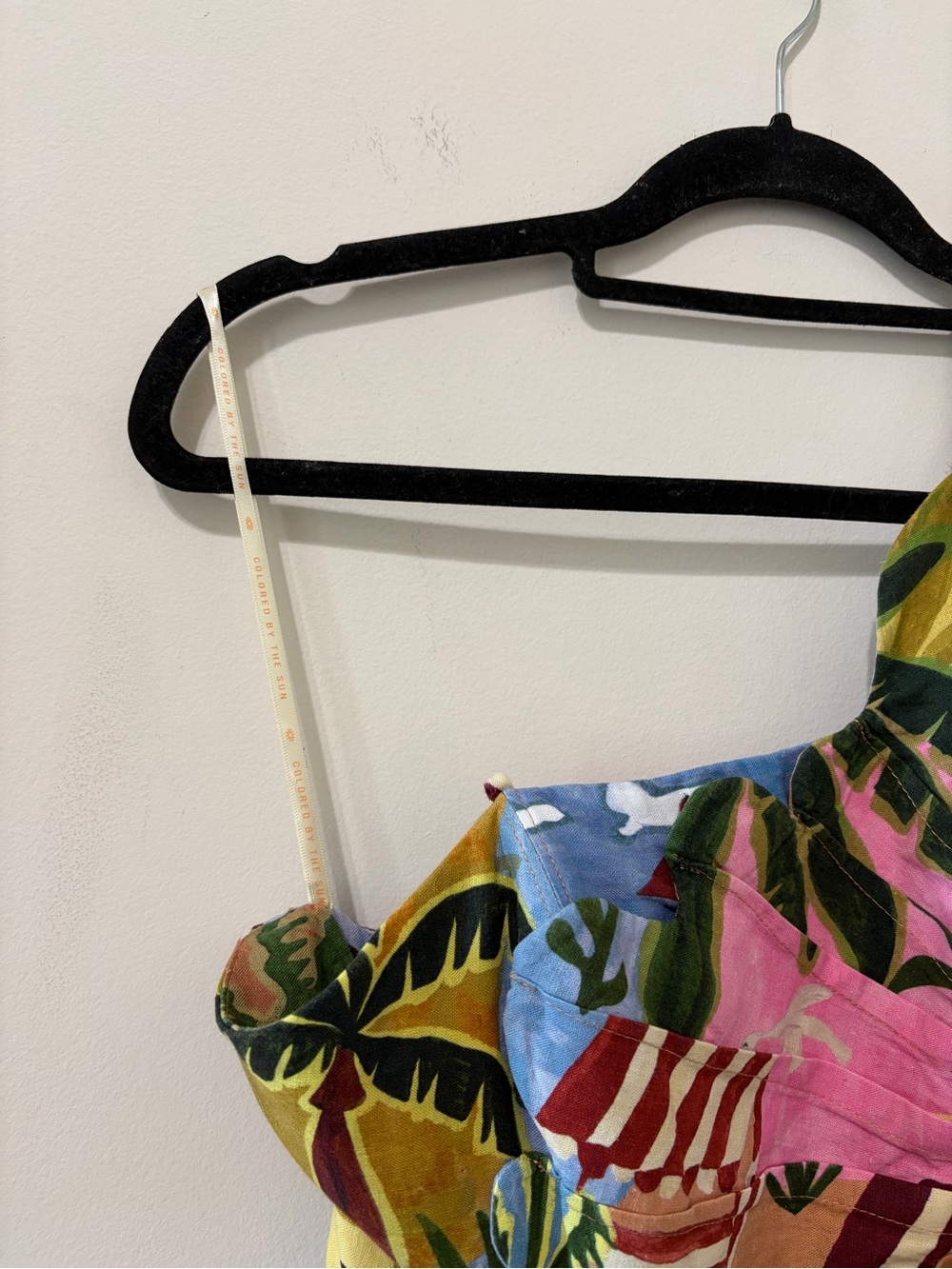 Farm Rio Multicolor Tropical Painting Lenzing Ecovero Euroflax Mini Dress - Picture 11 of 12